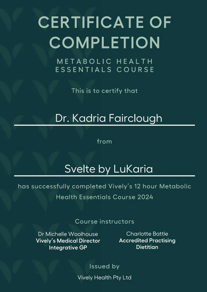 Metabolic Health Essentials Course — Vively Health, 2024